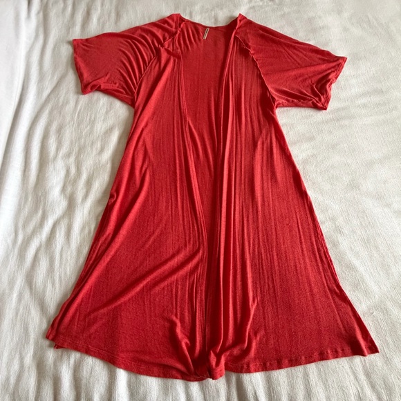 Kimono Coatigan Womens M Long Open Front Lightweight Duster Resort Office Casual - Picture 4 of 9